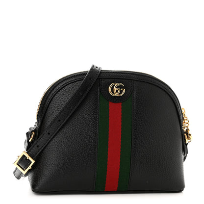 Gucci Calfskin GG Web Small Ophidia Dome Shoulder Bag Black 1 of 10