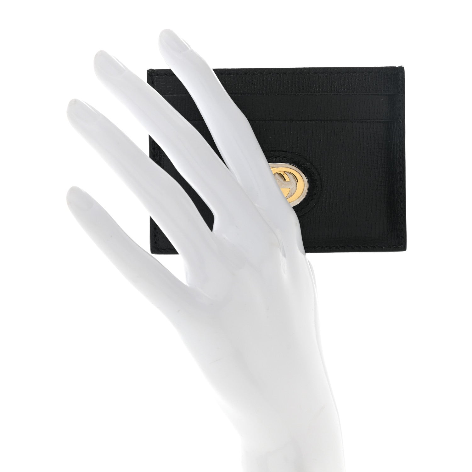 Gucci Azalea Calfskin Marina Card Holder Black 2 of 9