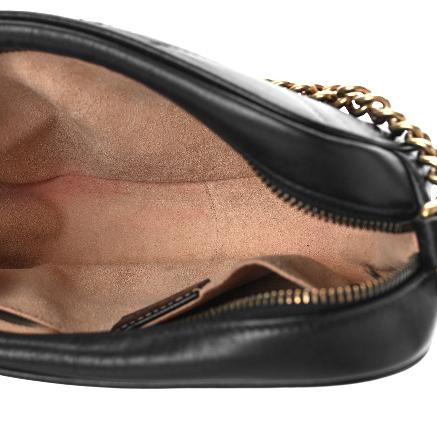 Calfskin Matelasse Mini GG Marmont Chain Shoulder Bag Black