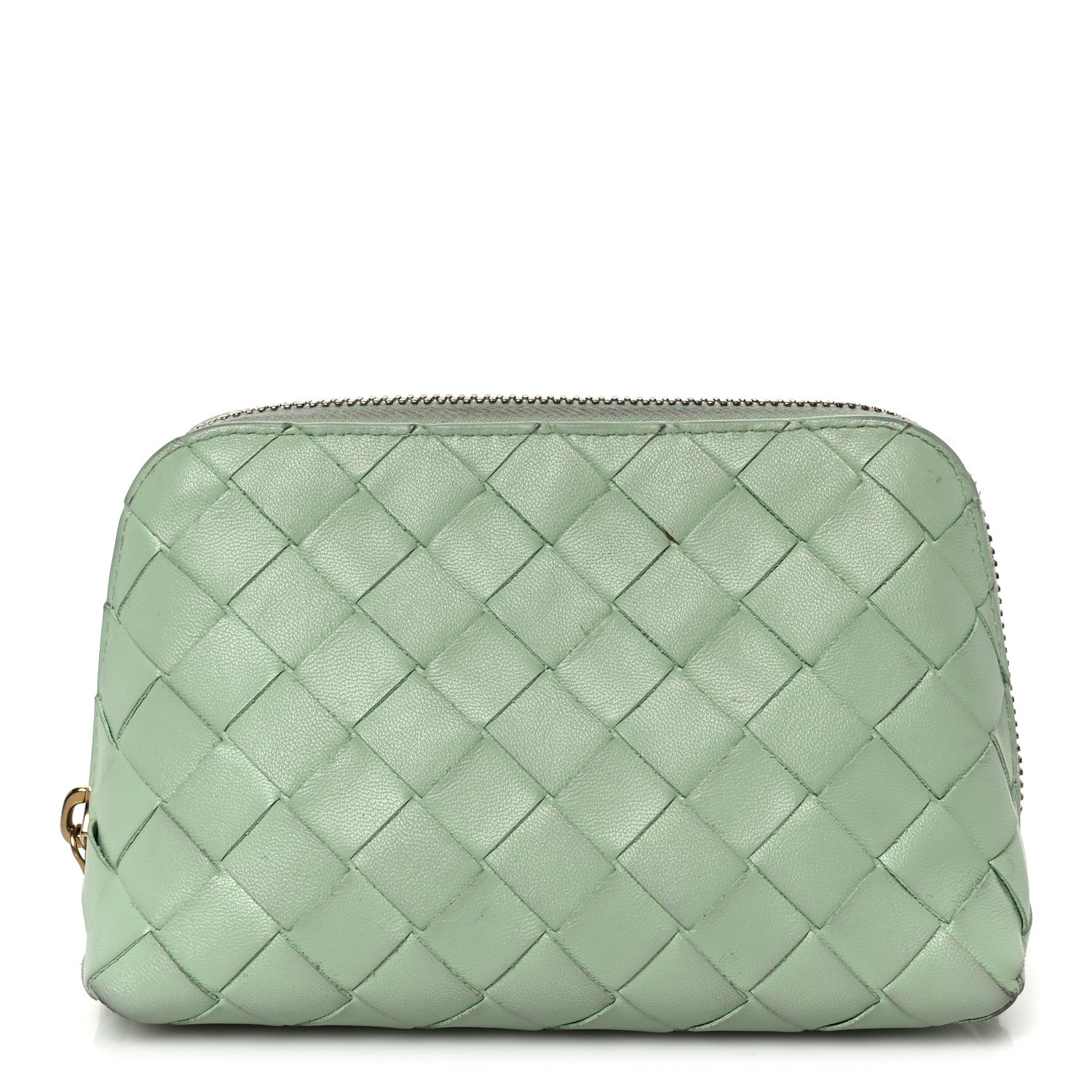 Bottega Veneta Nappa Intrecciato Small Beauty Pouch Fresh Mint 1 of 9