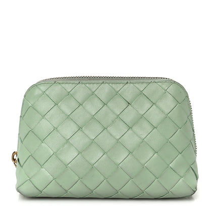 Bottega Veneta Nappa Intrecciato Small Beauty Pouch Fresh Mint 1 of 9