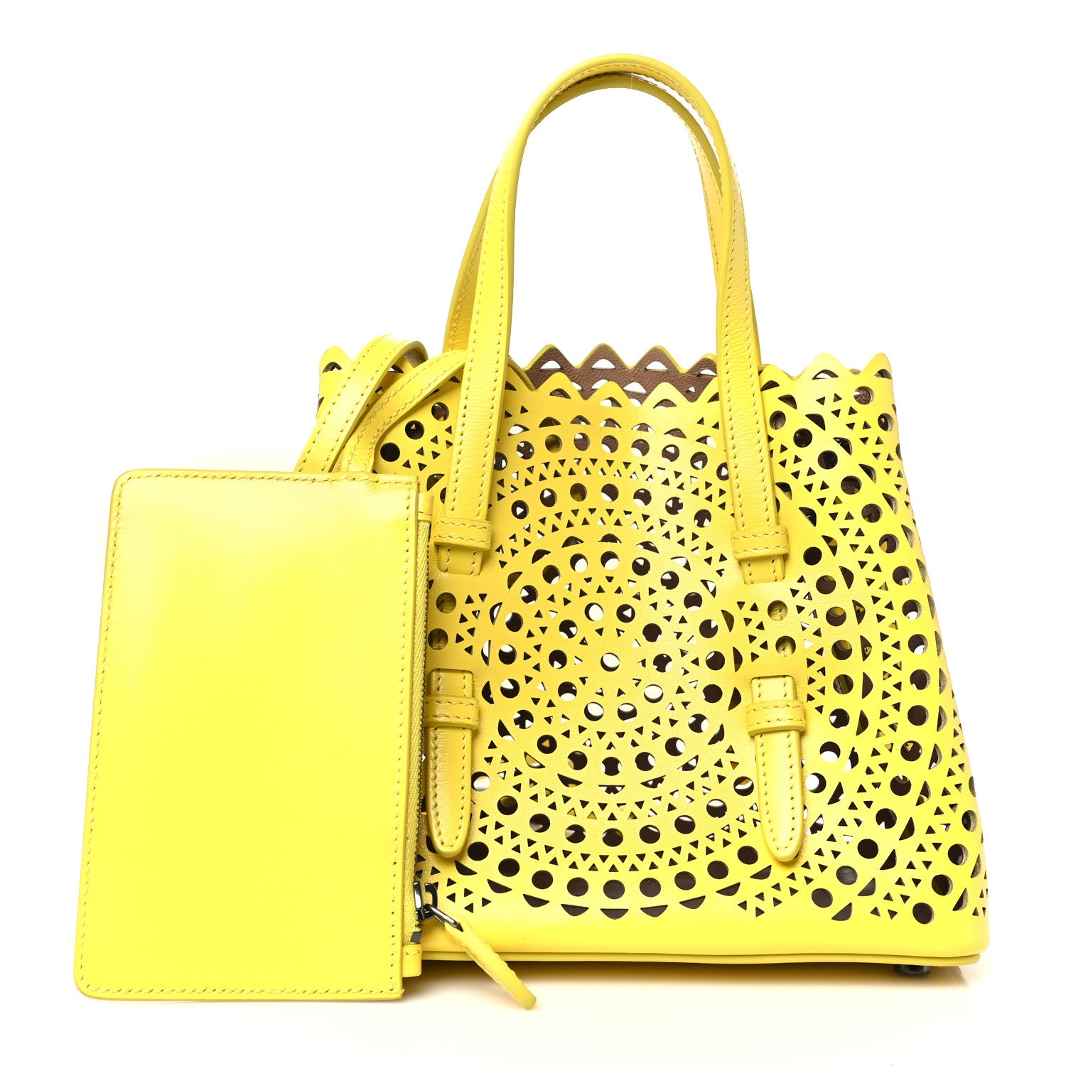 Alaia Calfskin Vienne Mina 20 Bag Citron 2 of 10