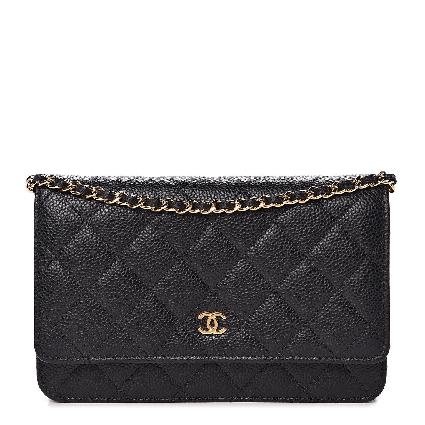 Caviar Quilted Wallet On Chain WOC Black