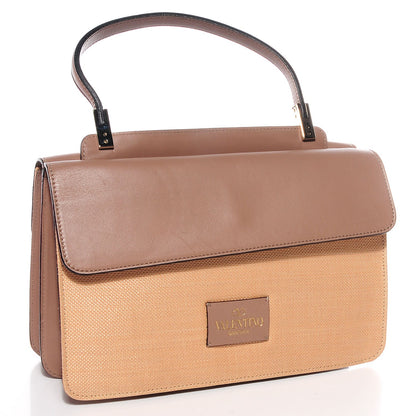 Valentino Garavani Raffia Nappa Aphrodite Bow Satchel Sabbia 3 of 8