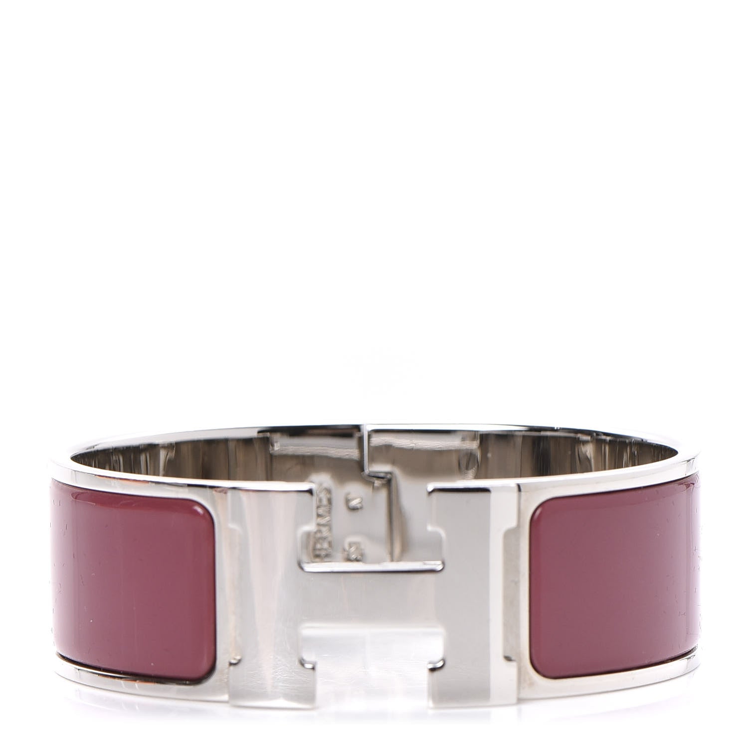 Hermes Enamel Wide Clic Clac H Bracelet PM Rouge De Chine 1 of 5