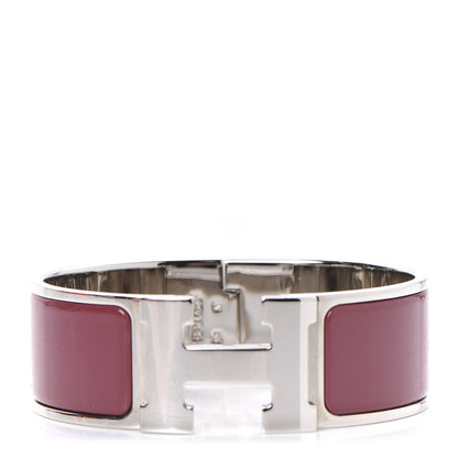 Hermes Enamel Wide Clic Clac H Bracelet PM Rouge De Chine 1 of 5
