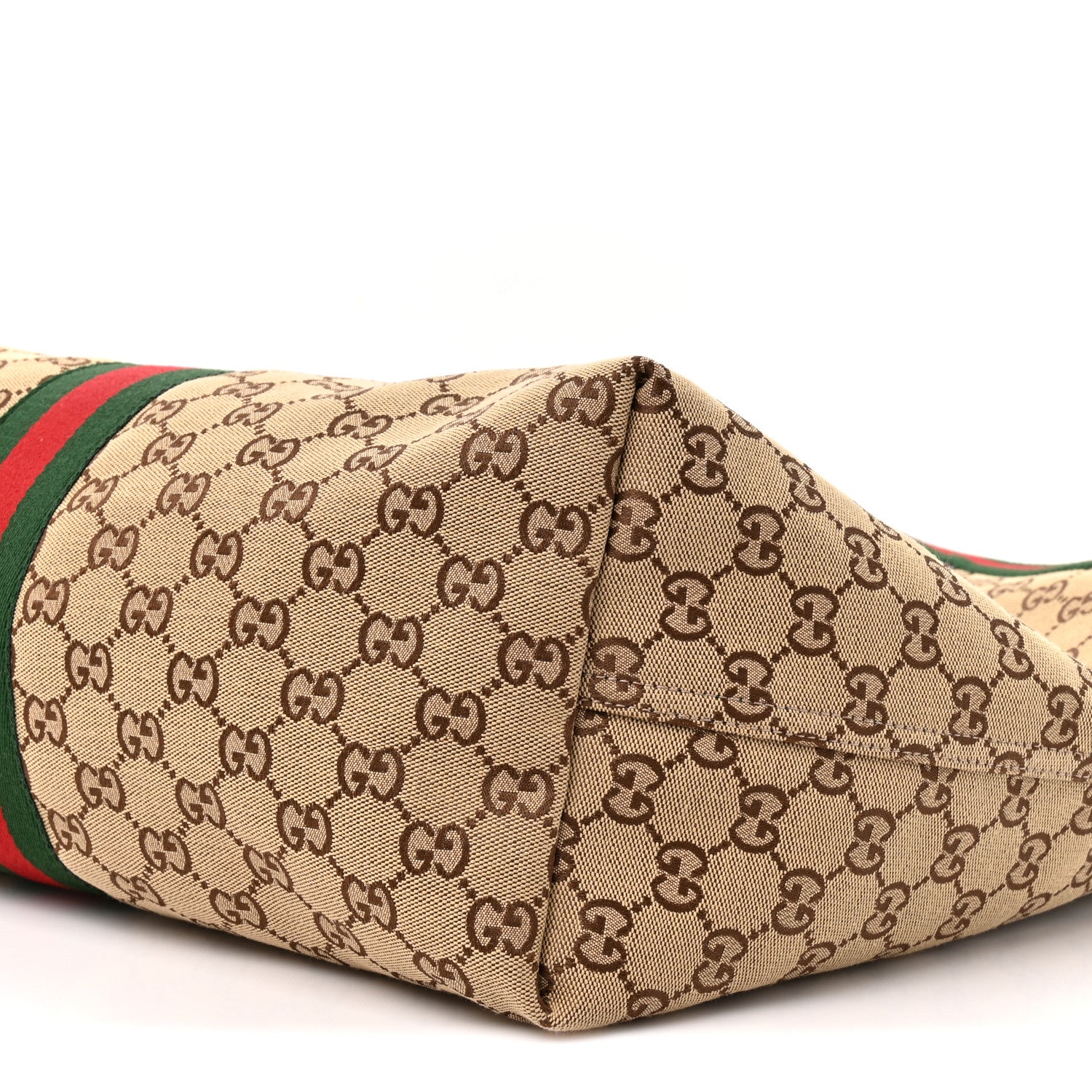 Gucci GG Monogram Web Large Giglio Tote Beige Brown 9 of 10