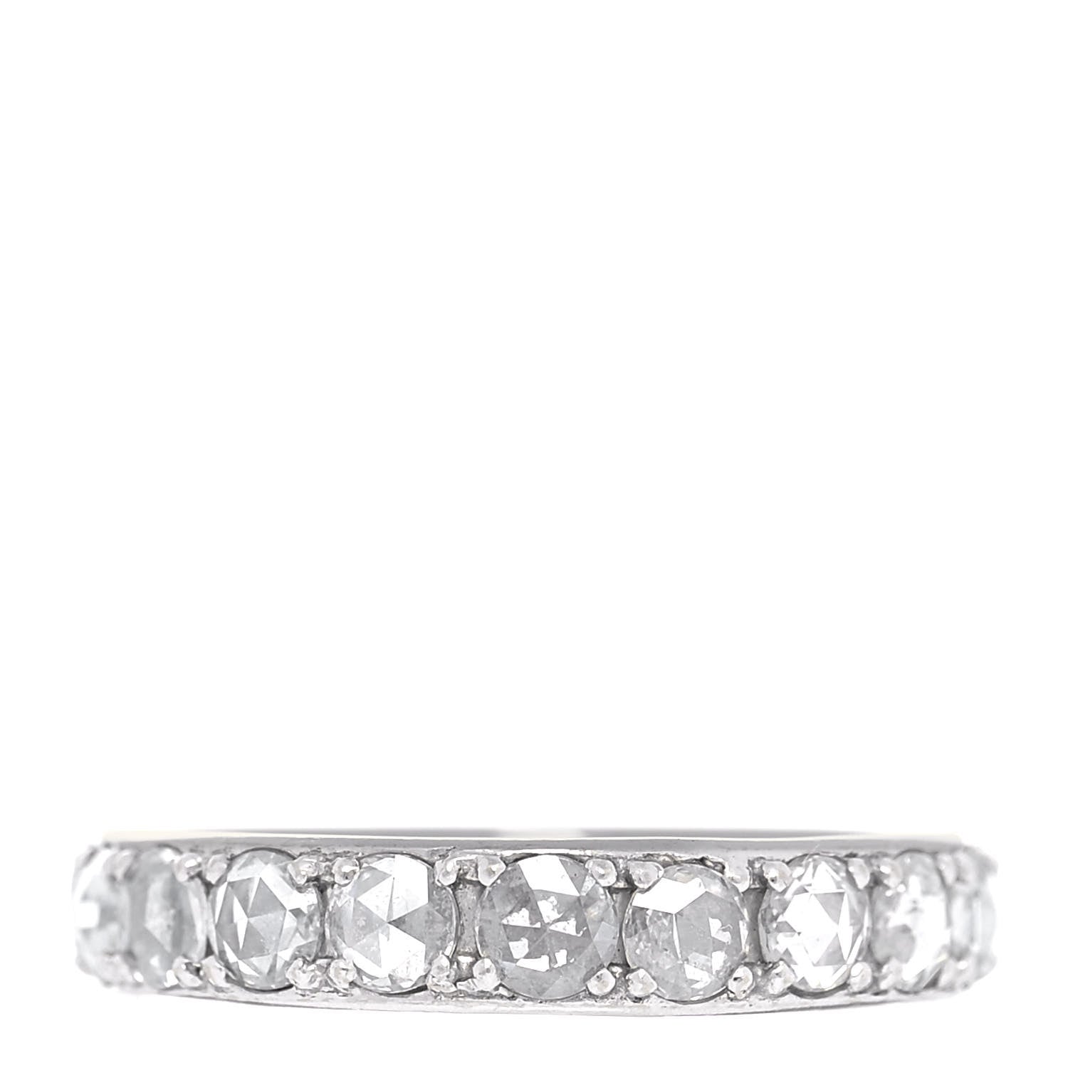 Tiffany 18K White Gold Diamond Metro Rose Cut Eternity Band Ring 51 5.75 3 of 5
