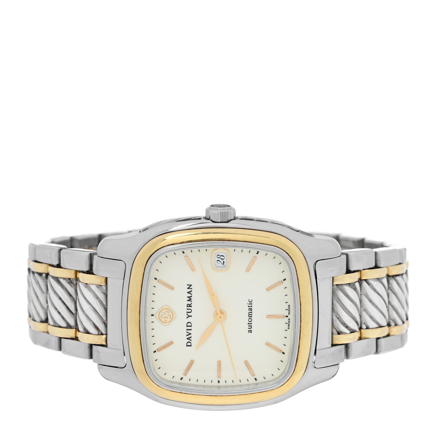 David Yurman Stainless Steel 18K Yellow Gold 35mm Thoroughbred Automatic Watch 2 of 4