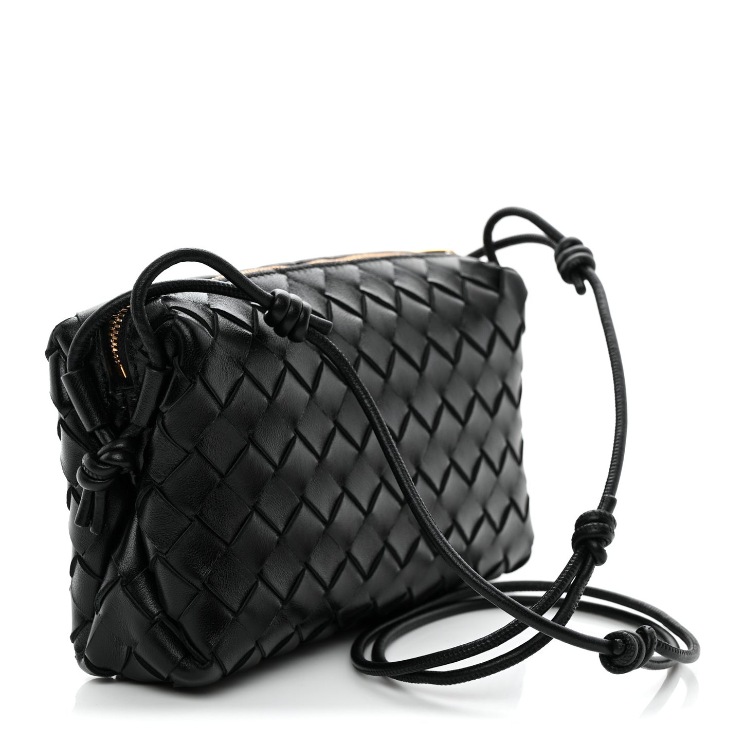 Nappa Intrecciato Mini Loop Camera Bag Black