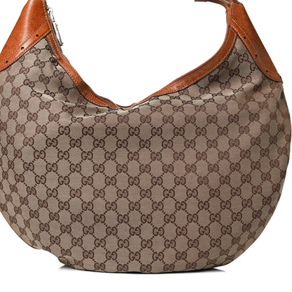 Gucci Monogram Horsebit Glam Hobo Tan 7 of 17