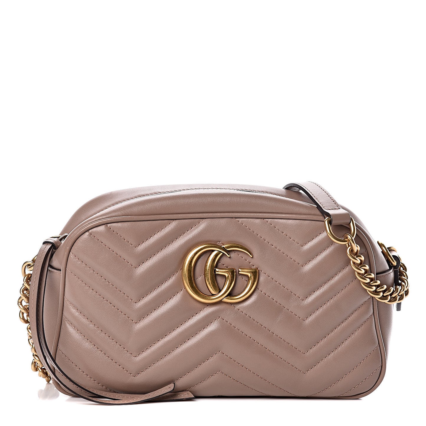 Calfskin Matelasse Small GG Marmont Chain Shoulder Bag Porcelain Rose