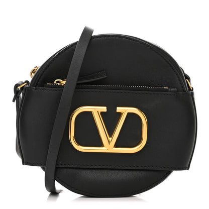 Valentino Garavani Calfskin VLogo Round Crossbody Bag Black 1 of 9