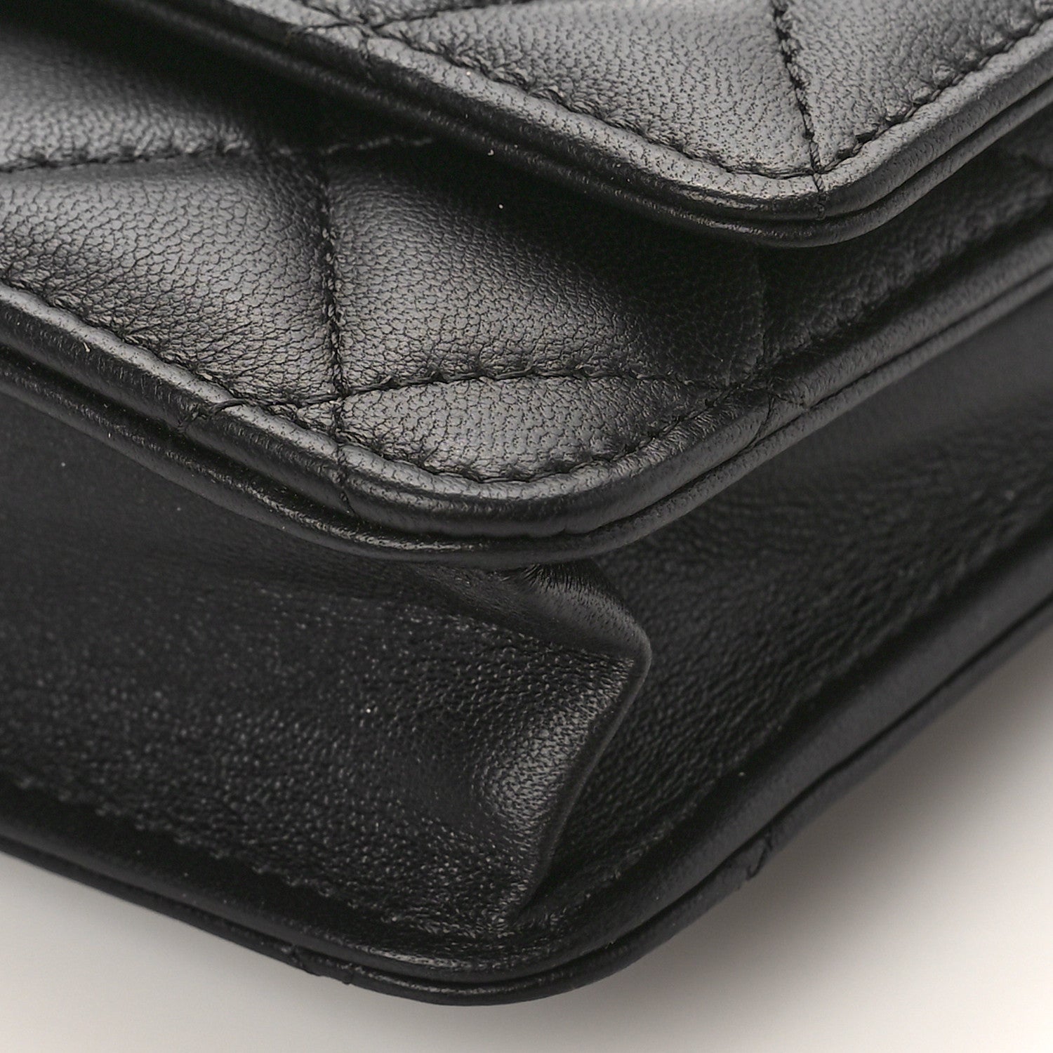 Chanel Lambskin Quilted Wallet On Chain WOC Black 9 of 10