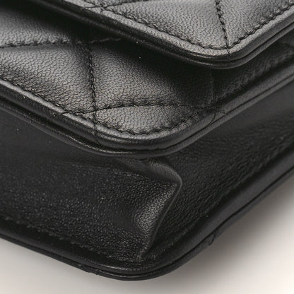 Chanel Lambskin Quilted Wallet On Chain WOC Black 9 of 10