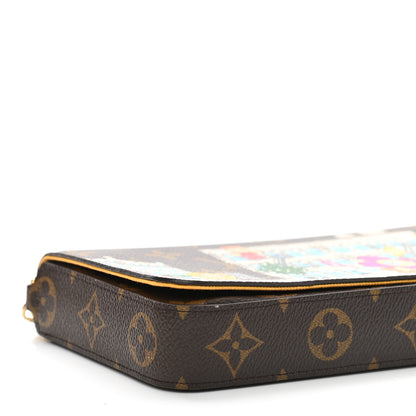 Louis Vuitton Monogram 2022 Christmas Animation New York Soho Pochette Felicie Chain Wallet Yellow 9 of 11