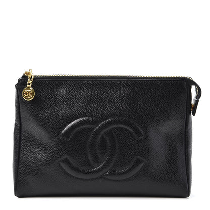 Chanel Caviar Timeless CC Cosmetic Pouch Black 1 of 8