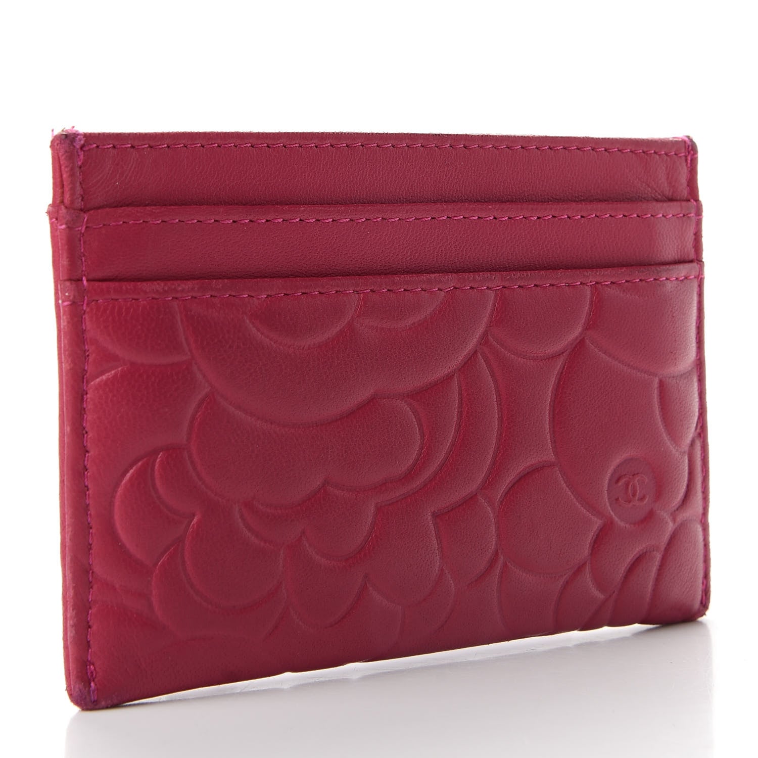 Chanel Lambskin Camellia Card Holder Fuchsia 3 of 8