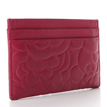 Chanel Lambskin Camellia Card Holder Fuchsia 3 of 8