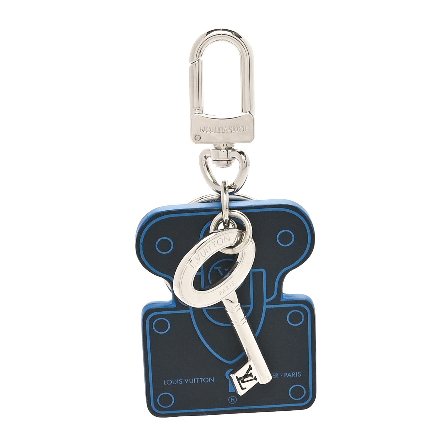 Louis Vuitton Calfskin S Lock Bag Charm Key Holder Silver 1 of 4