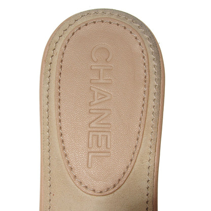 Chanel Leather Camellia Mules 38 Beige Black 7 of 8
