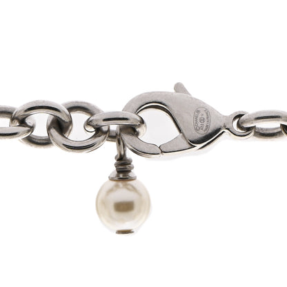 Chanel Crystal Pearl CC Long Necklace Silver 6 of 6