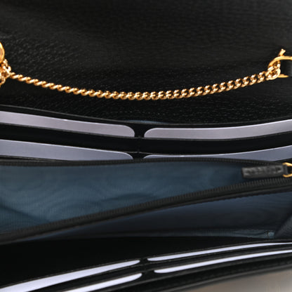 Gucci Grained Calfskin Bee Star Continental Chain Wallet Black 5 of 8