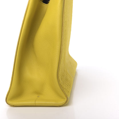 Fendi Vitello Calf Hair Crocodile Embossed Large 3Jours Tote Sunflower Cedro 8 of 14