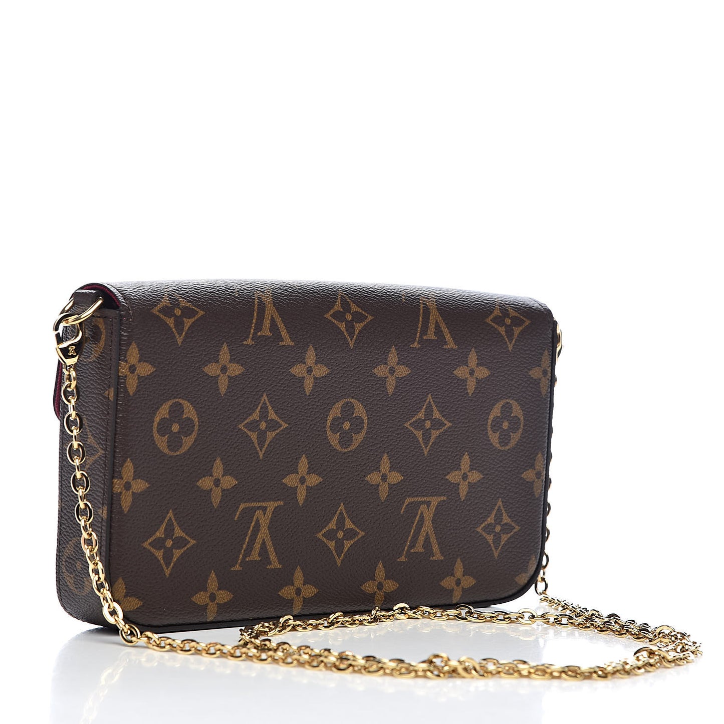 Monogram Pochette Felicie Chain Wallet Fuchsia