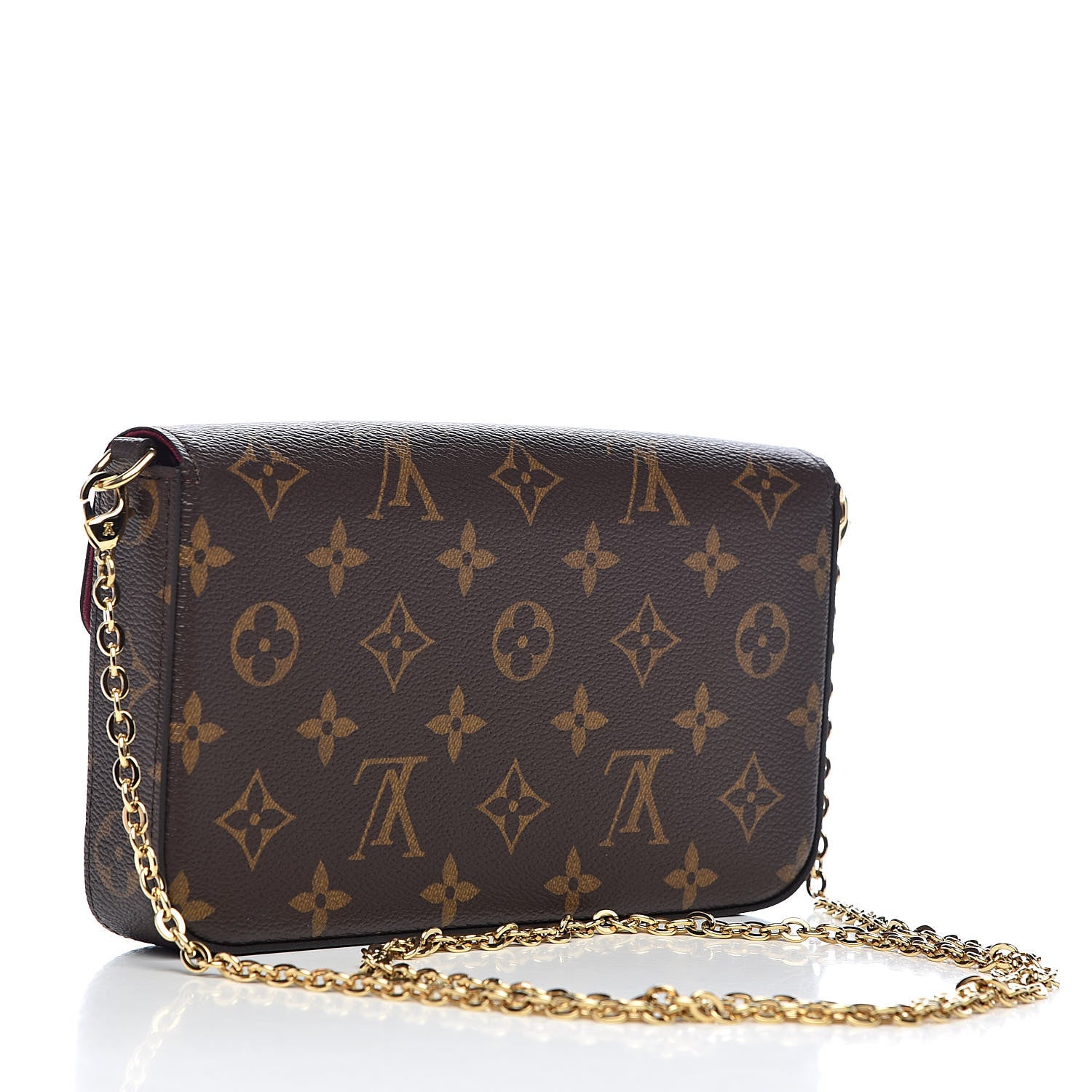 Louis Vuitton Monogram Pochette Felicie Chain Wallet Fuchsia 3 of 13