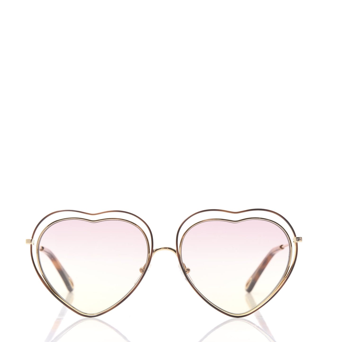 Metal Poppy Love Heart Sunglasses CE131S Havana Rose