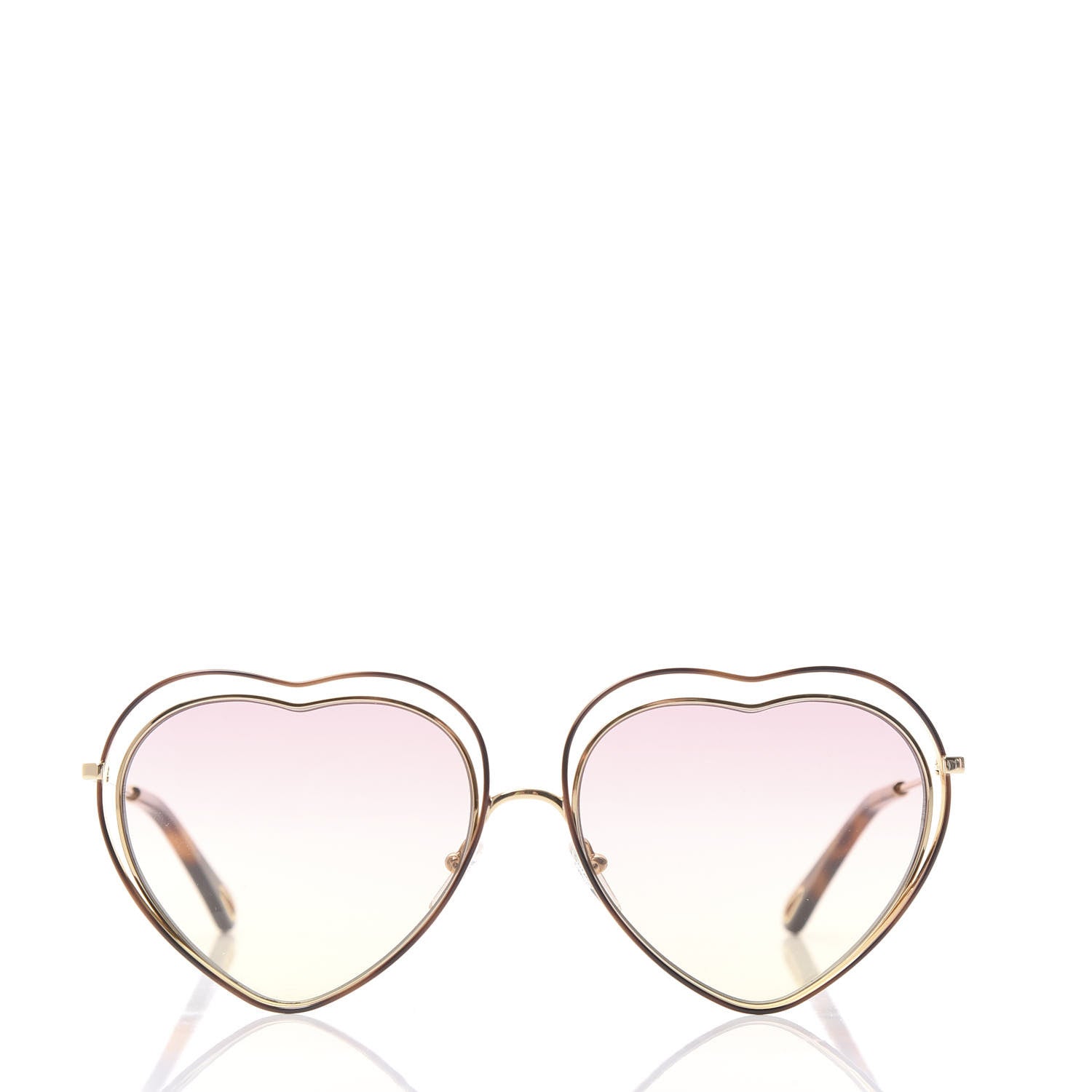 Chloe Metal Poppy Love Heart Sunglasses CE131S Havana Rose 2 of 8