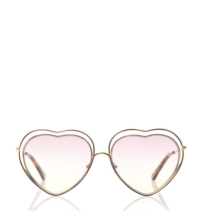 Chloe Metal Poppy Love Heart Sunglasses CE131S Havana Rose 2 of 8