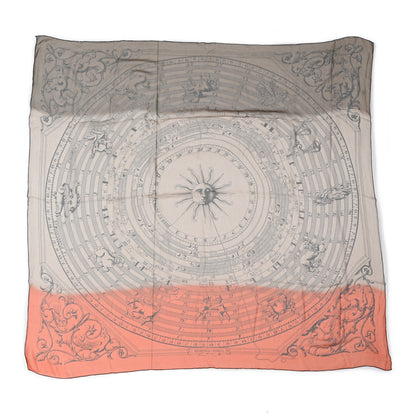 Hermes Silk Muslin Astrologie Sunrise Shawl 140 Camel Beige Orange 1 of 3