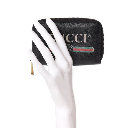 Gucci Calfskin Logo Zip Around Card Case Black 2 of 8