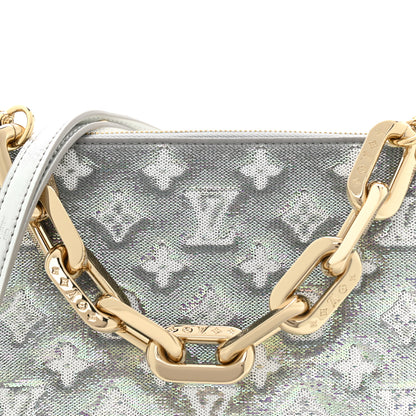 Louis Vuitton Satin Sequin Embroidered Monogram Coussin BB Silver 7 of 9