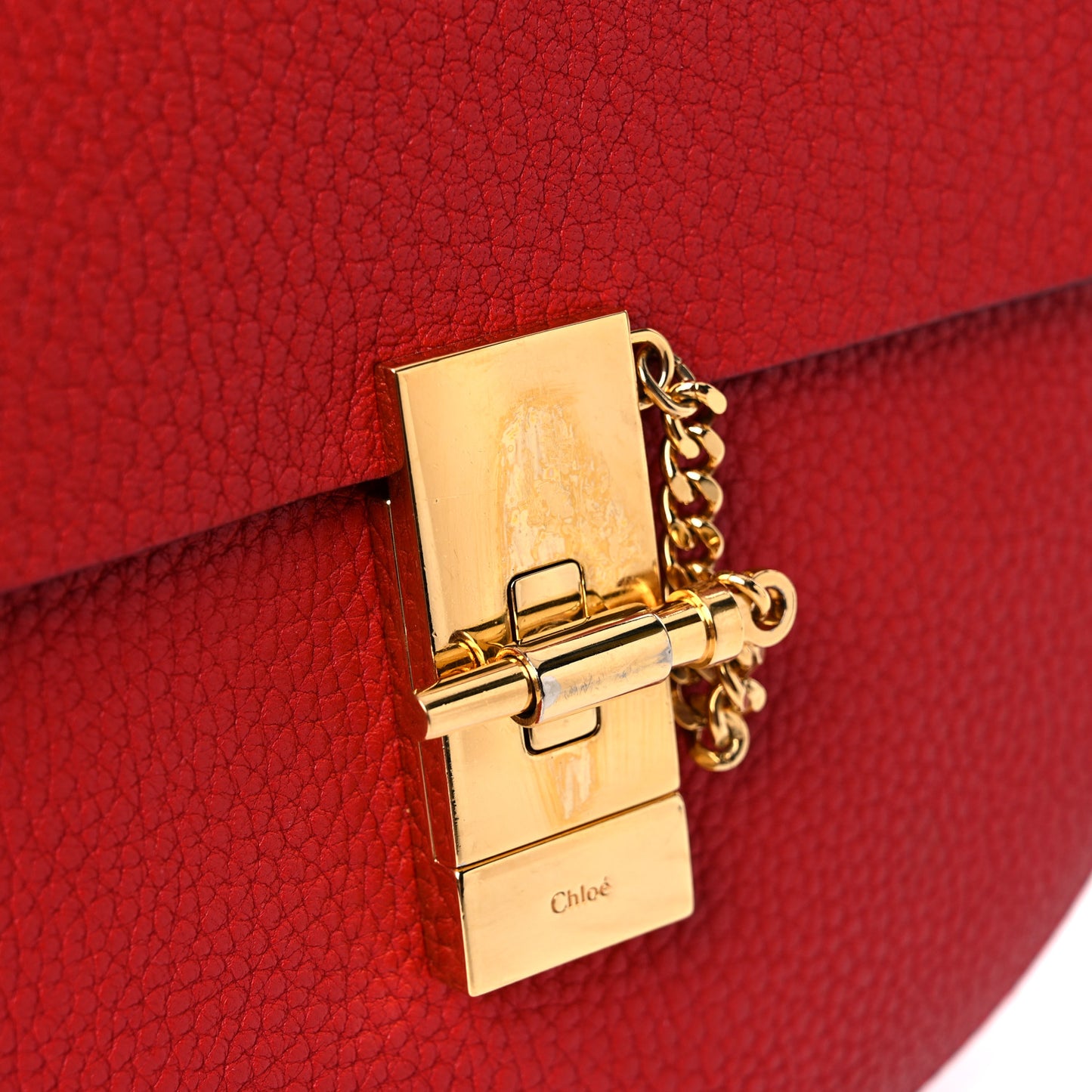 Grained Lambskin Mini Drew Shoulder Bag Plaid Red