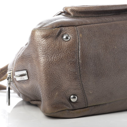 Prada Cervo Antik Bowler Front Pocket Tote Fumo 6 of 13