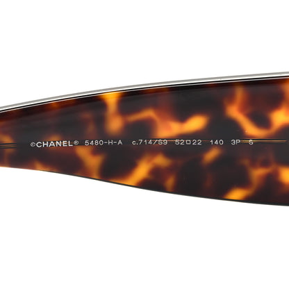 Chanel Acetate Pearl Rectangle Sunglasses 5480-H-A Tortoise 5 of 10