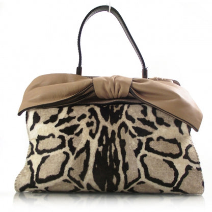 Valentino Garavani Calf Hair Leopard Print Aphrodite Bow Satchel 1 of 10