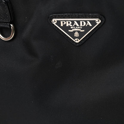 Prada Tessuto Nylon Calfskin Shoulder Bag Black 14 of 15