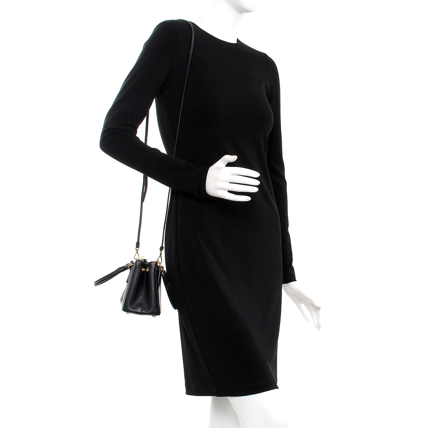 Prada Saffiano Micro Galleria Double Zip Tote Nero Black 2 of 9