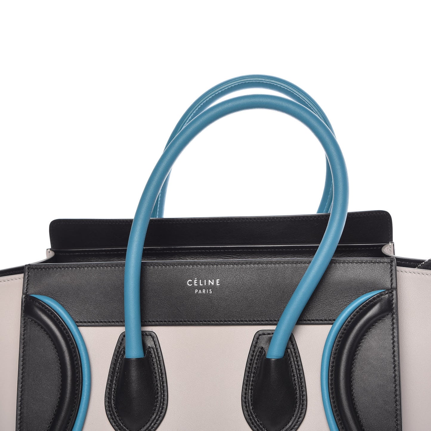 Smooth Calfskin Micro Tri-Color Luggage Turquoise