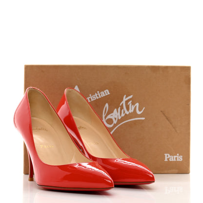 Christian Louboutin Patent Piou Piou 85 Pumps 38.5 Mandarin Red 8 of 8
