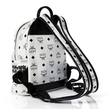 MCM Visetos Side Stud Mini Stark Backpack White 3 of 11