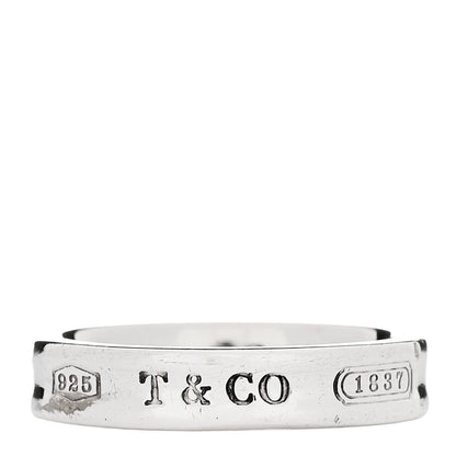 Tiffany Sterling Silver Narrow 1837 Band Ring 49 5 1 of 4