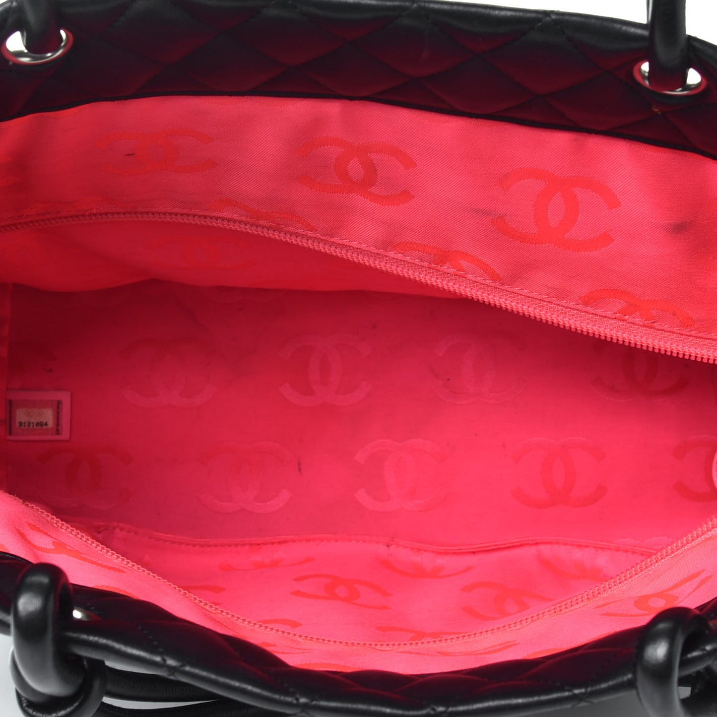 Calfskin Quilted Large Cambon Tote Black