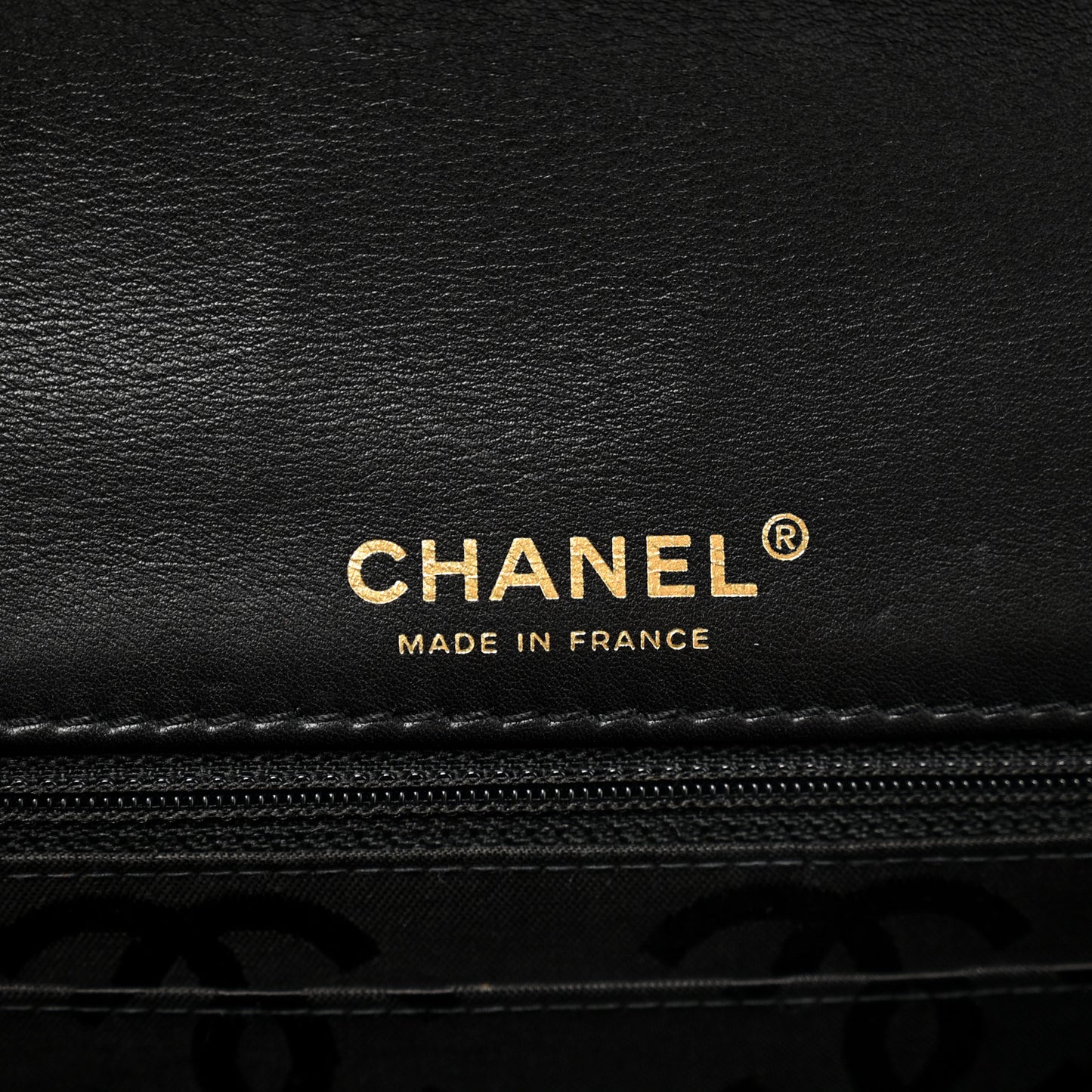 Calfskin Quilted Contrast Stitch Medium Flap Black