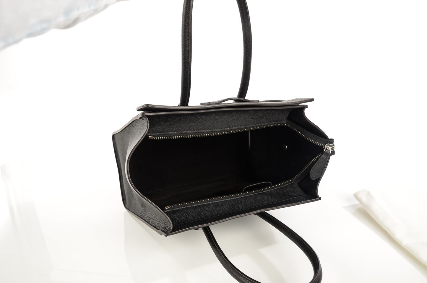 Drummed Calfskin Micro Luggage Black