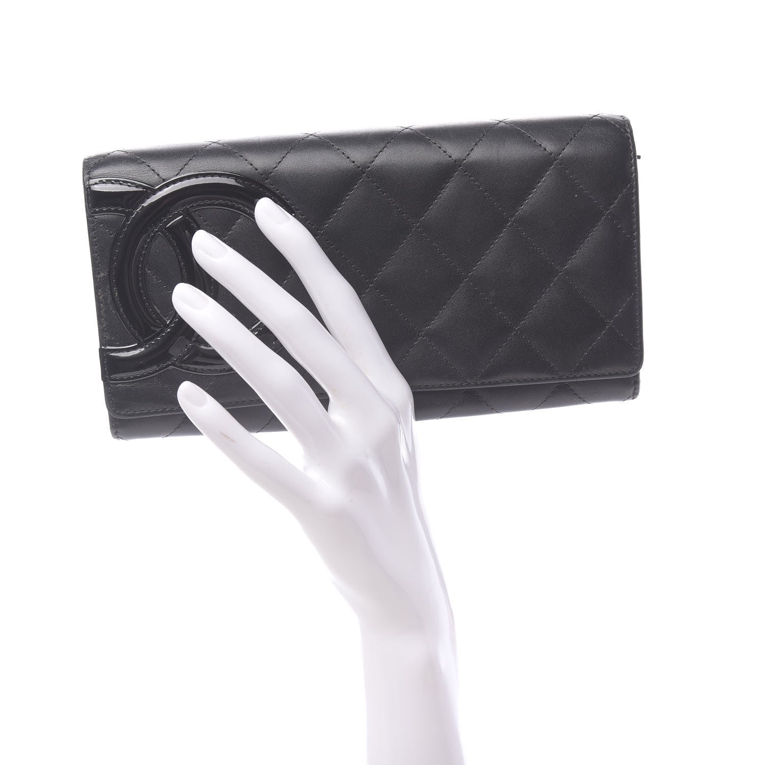 Chanel Calfskin Quilted Cambon Tri-Fold Wallet Black 2 of 10